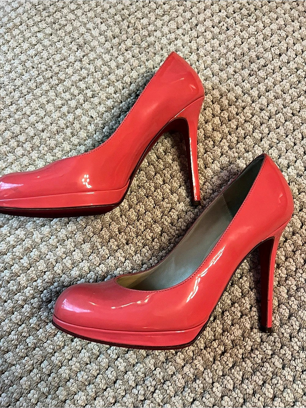 Christian Louboutin Rolando 120 Patent Leather Platform Pumps Red US 8.5